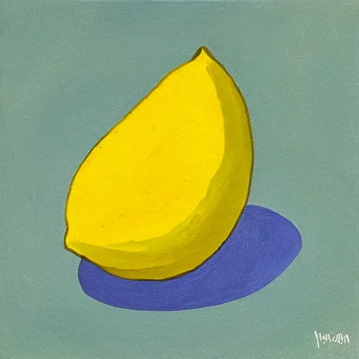 Prompt: isolated lemon in the style of Picasso