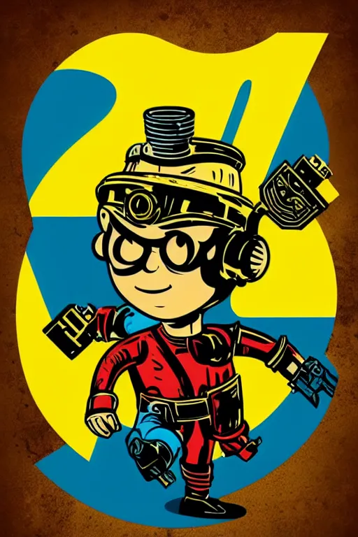 Image similar to fallout 7 6 retro futurist illustration art by butcher billy, sticker, colorful, illustration, highly detailed, simple, smooth and clean vector curves, no jagged lines, vector art, smooth andy warhol style