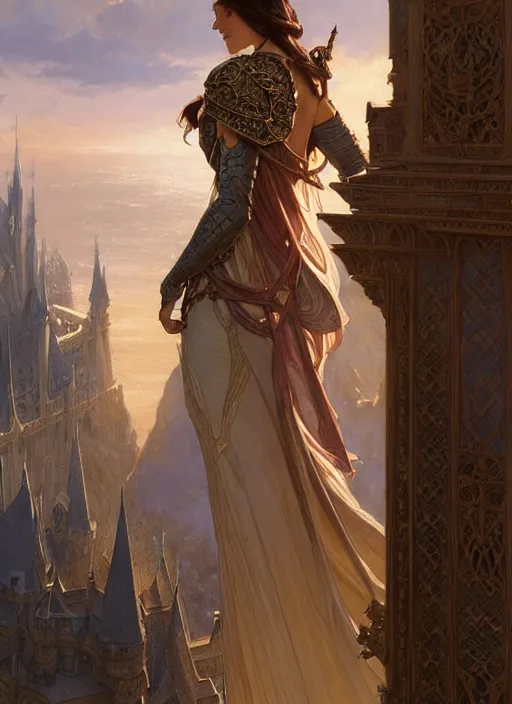 Prompt: panorama of camelot, d & d, fantasy, intricate, elegant, highly detailed, digital painting, artstation, concept art, smooth, sharp focus, illustration, art by artgerm and greg rutkowski and alphonse mucha