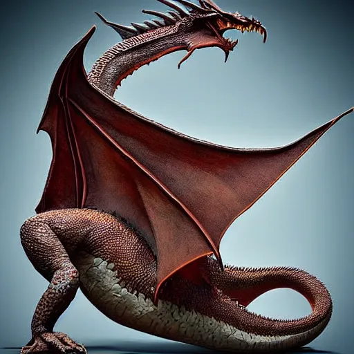 Image similar to fantasy dragon made out of clay, hyperrealistic, national geographic photo