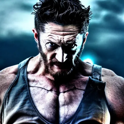 Image similar to Tom Hardy as wolverine very detailed. 4K quality Super Realistic