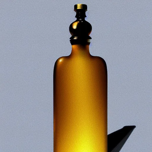 Prompt: beautiful golden liquid in a translucent flask, hyper realistic, concept art