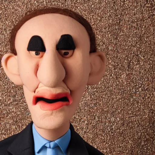 Prompt: claymation man with an extra wide head