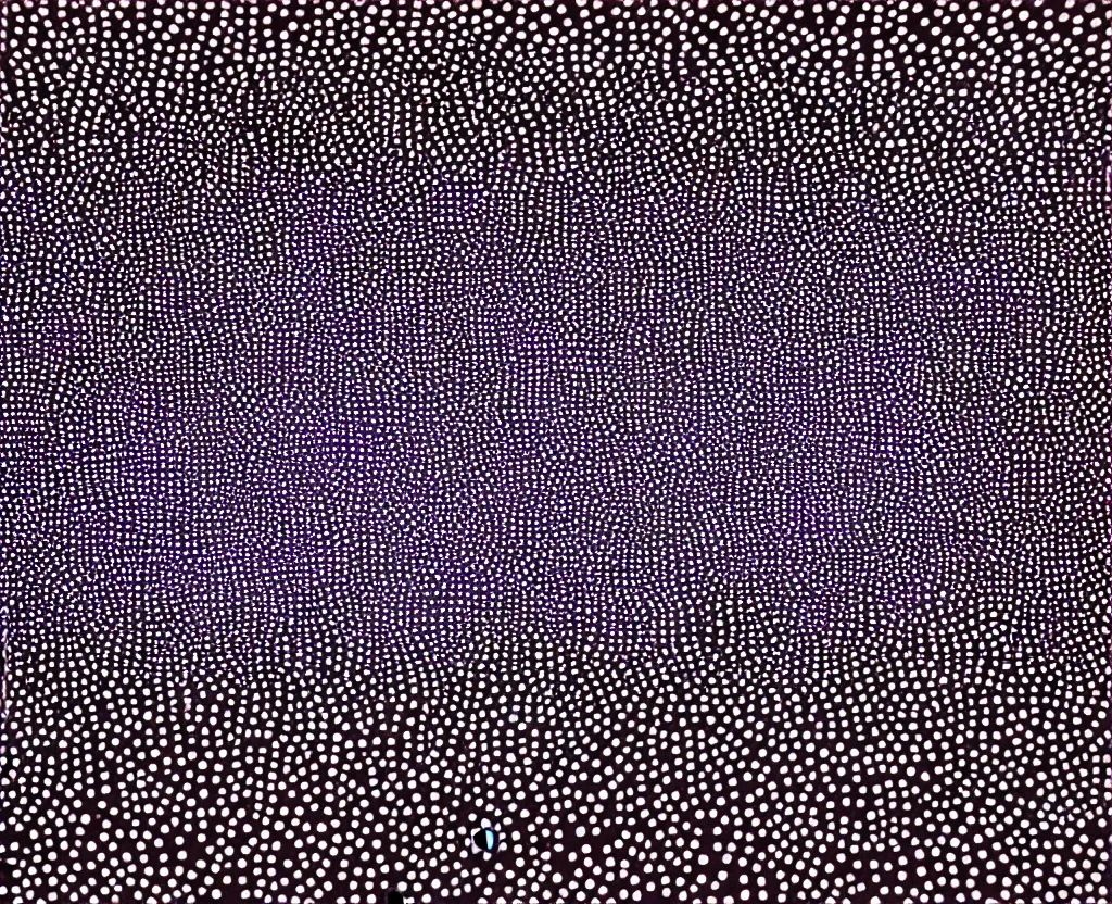 Image similar to dream waves on the starfields by ben wanat and yayoi kusama