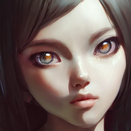 Image similar to cute girl anime portrait, extremely detailed eyes, intricate details, by stanley artgerm lau, wlop, rossdraws, james jean, andrei riabovitchev, marc simonetti, and sakimichan, tranding on artstation, unreal engine 5 rendering