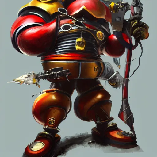 Prompt: dr robotnik in warhammer 4 0 k. trending on artstation