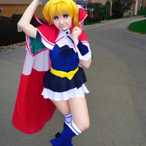 Prompt: Marin from the anime my dress up darling in cosplay for sailor moon