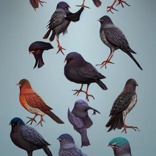 Image similar to a secret society of kiwi birds , made by Stanley Artgerm Lau, WLOP, Rossdraws, ArtStation, CGSociety, concept art, cgsociety, octane render, trending on artstation, artstationHD, artstationHQ, unreal engine, 4k, 8k,