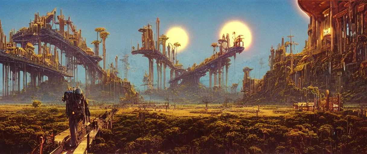 Prompt: 👽 🚉 💰 🛤 ⛪️ 🌴, Bruce Pennington