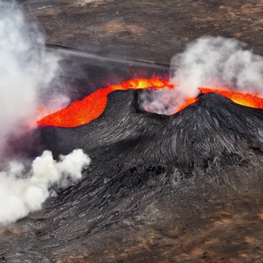 Prompt: an airplane crashed in a volcano