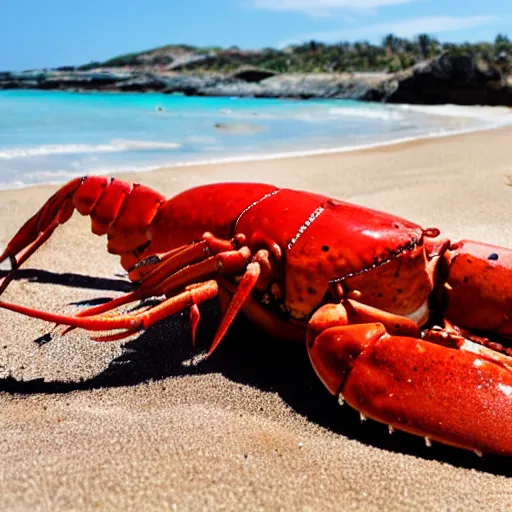 Prompt: lobster on the beach