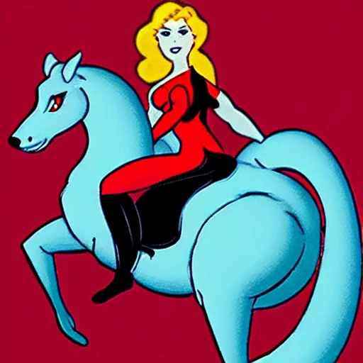 Image similar to scarlet woman riding great beast