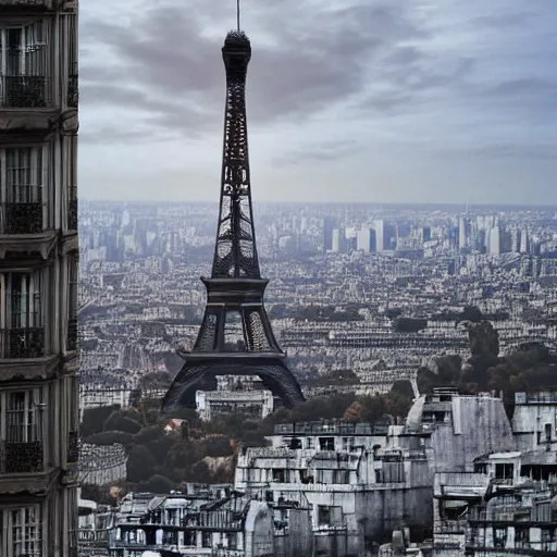 Prompt: A beautiful intricate 8K award-winning cinematic movie photograph of the future Eiffel Tower completely covered in billboards in the year 2043, by Bruno Delbonnel