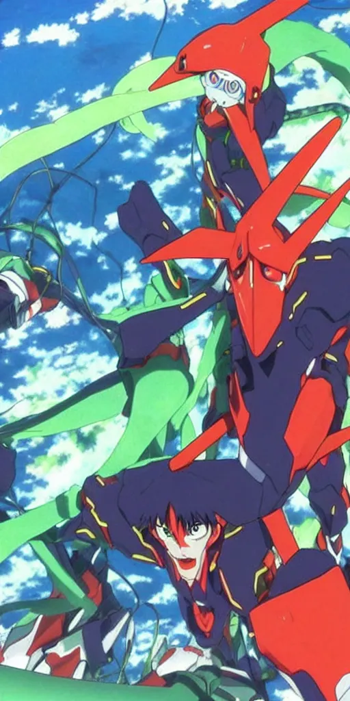 Prompt: anime still of evangelion, quetzalcoatl