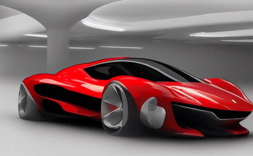 Image similar to “A 2050 Ferrari Concept, studio lighting, HYPER REALISTIC VFX SIMULATION, 8K”