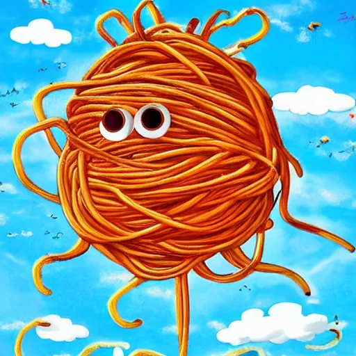 Prompt: spaghetti monster in the sky