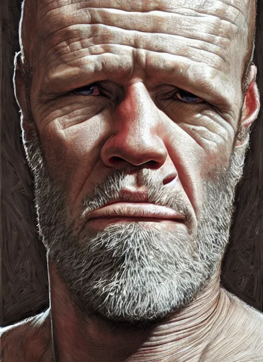 Image similar to Michael Rooker from Slither (2006), intricate, elegant, highly detailed, centered, digital painting, artstation, concept art, smooth, sharp focus, illustration, artgerm, donato giancola, Joseph Christian Leyendecker, WLOP, Artgerm