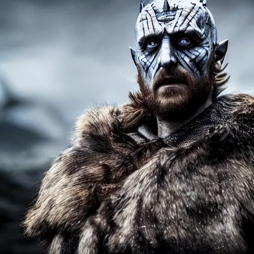 Prompt: profile photo of the night king in a dark viking hood playing odin all father from the thor movie, highly detailed, cinematic shot, cinematic lighting, 8 k, exquisit facial detail