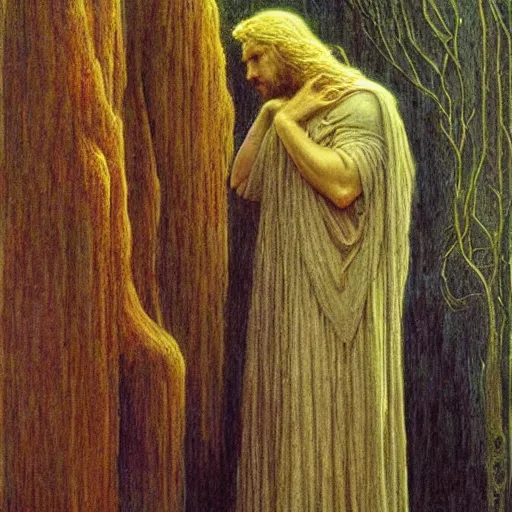 Prompt: Portrait of a druid, by Jean Delville