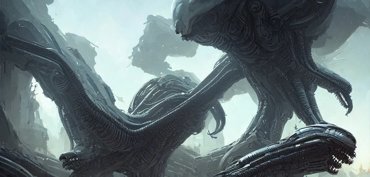 Prompt: alien art, concept art by greg rutkowski, intricate details