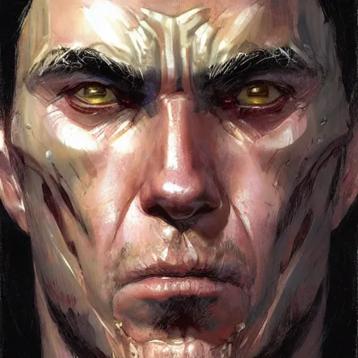 Image similar to Guts, closeup fantasy character portrait art by Donato Giancola, Craig Mullins, digital art, trending on artstation