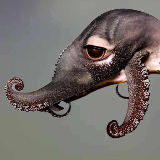 Image similar to photograph of a half horse half octopus bird