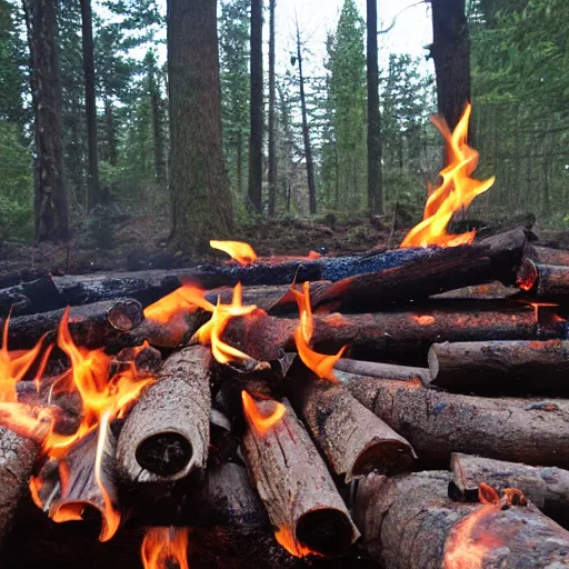 Prompt: the logs burn slower here