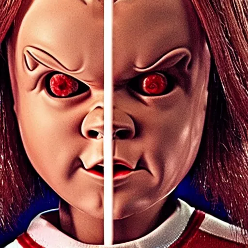 Prompt: Stranger Things episode featuring Chucky the killer doll from the movie Child's Play