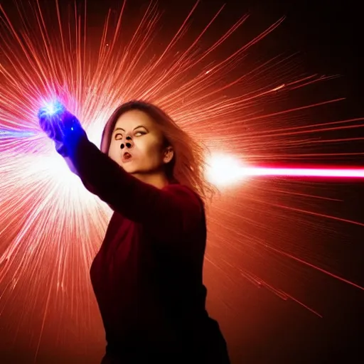 Image similar to a angry woman shooting lasers out of her eyes