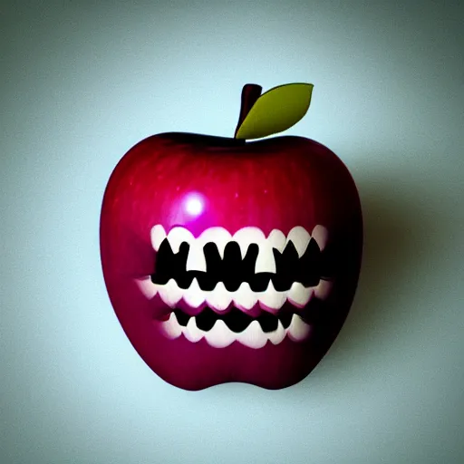 Image similar to apple with teeth