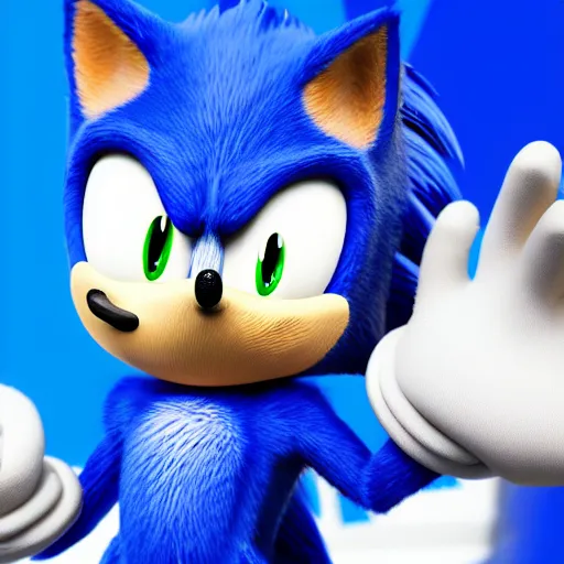 Image similar to portrait of sonic the hedgehog in full military gear, photorealistic, 4k, hd