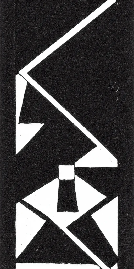 Prompt: geometric strength tarot card by karl gerstner, minimal, black and white monochrome, bordered, centered, in frame, 8 k scan