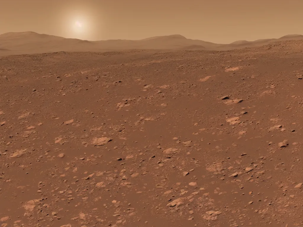 Prompt: Dramatic photograph of mountains range on Mars
