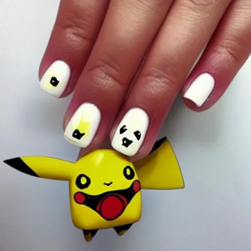 Image similar to pikachu, nail art