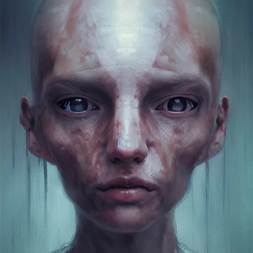 Prompt: Humanoid. award-winning artwork by WLOP