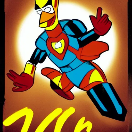 Image similar to daffy duck as iron man