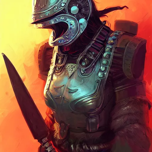 Image similar to cyberpunk viking helmet mask warrior goddess robot ninja fantasy, art gta 5 cover, official fanart behance hd artstation by jesper ejsing, by rhads, makoto shinkai and lois van baarle, ilya kuvshinov, ossdraws