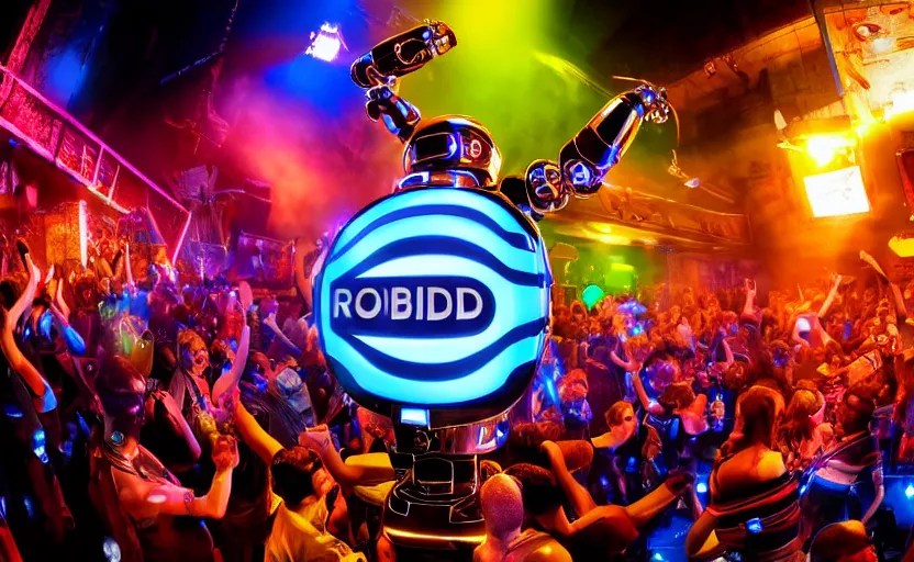 Prompt: robodads cybercore disco rave, highly detailed, extremely high quality, hd, 4 k, 8 k, professional photographer, 4 0 mp, lifelike, top - rated, award winning, cinematic, realistic, detailed lighting, detailed shadows, sharp, no blur, edited, corrected, trending