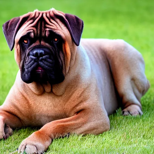 Image similar to sunset colored bullmastiff