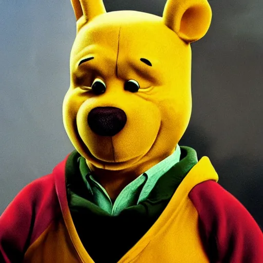 Prompt: Walter white as Winnie the Pooh, photo