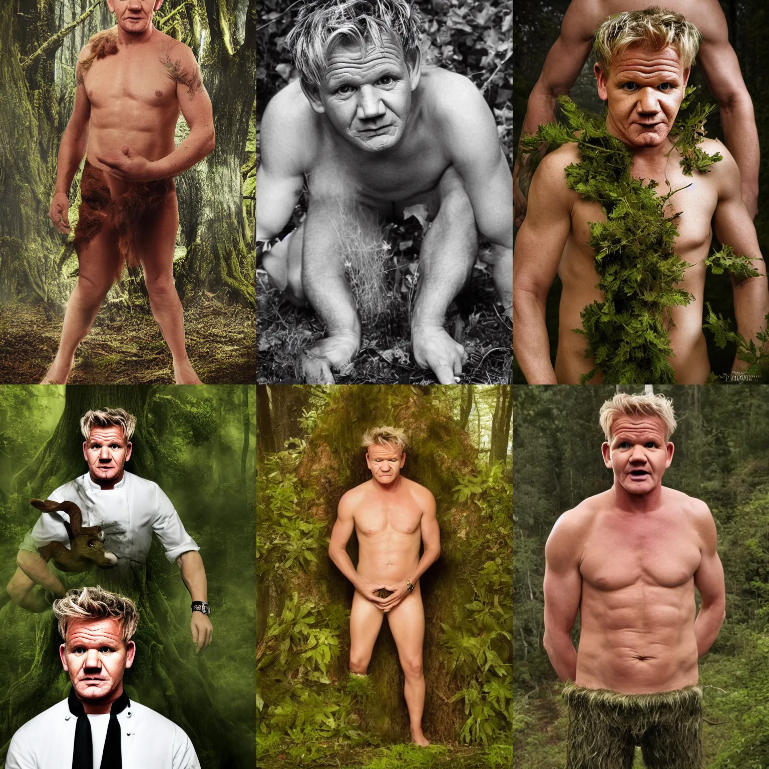 Prompt: Gordon Ramsay as a forest satyr, award winning photograph