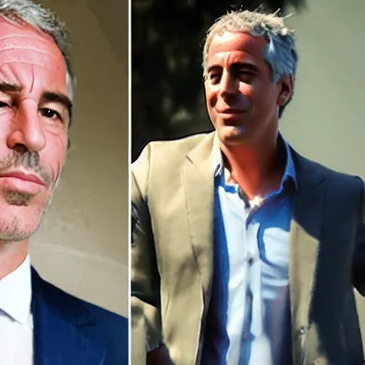 Image similar to jeffrey epstein jeffrey bezos fusion