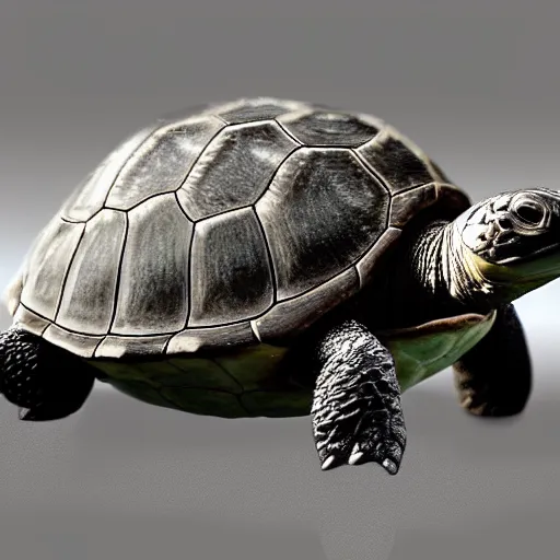 Image similar to A turtle with a camera on its shell, realistic, ultra high detail, 8k, close up.