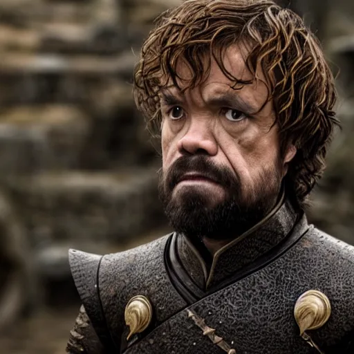 Image similar to justin sun as tyrion in game of thrones, 4 k, epic, cinematic, focus, movie still, fantasy, extreme detail, atmospheric, dark colour, sharp focus