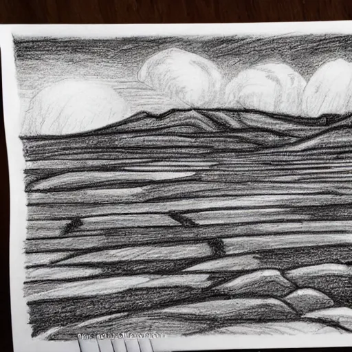 Image similar to pixels landscape handdrawn pencil