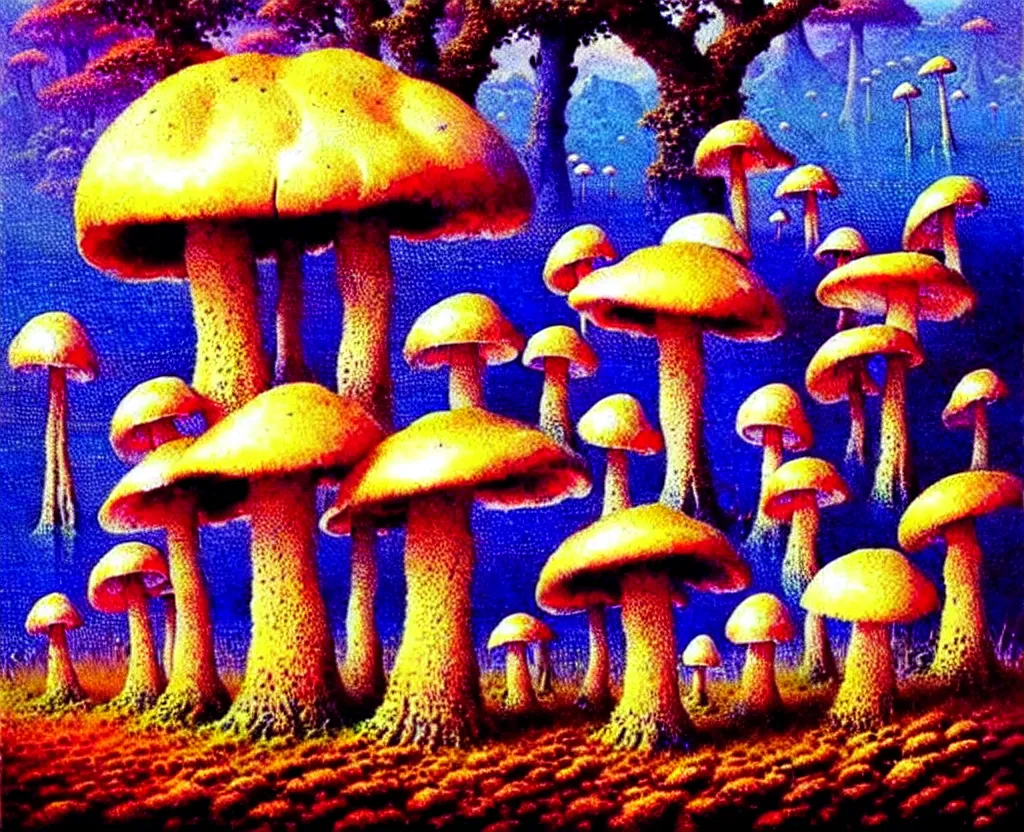 Image similar to amazing mushroom landscape by bruce pennington,