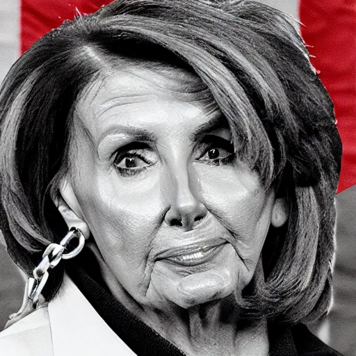 Image similar to nancy pelosi chained to bag of money on the floor