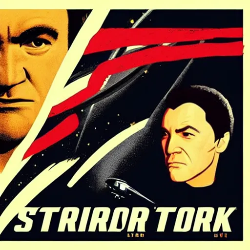 Image similar to a poster for quentin tarantino's star trek