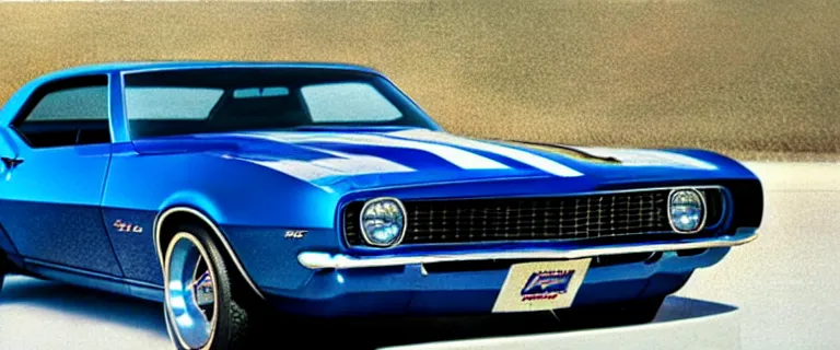 Image similar to Chevrolet Camaro Z/28 (1968), created by Barclay Shaw