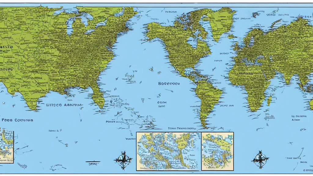 Prompt: map showing a few of the more important of the 2,000 sites known to science